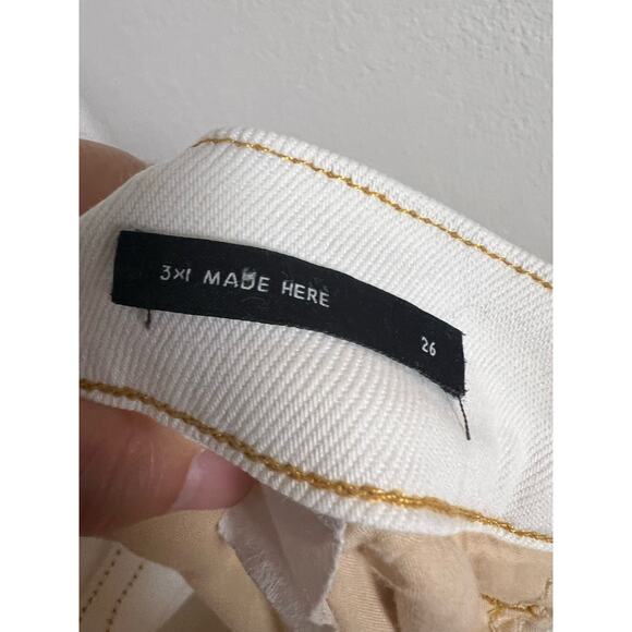 Anthropologie 3x1 Joni White Stitched High Rise Straight Leg Jeans Size 26 - Picture 12 of 12